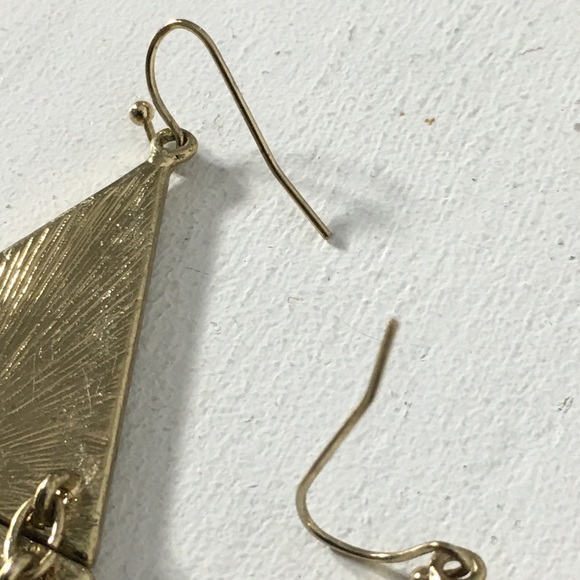 Yellow Triangle Rhinestone Earrings - Picture 5 of 8